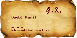 Gaebl Kamil névjegykártya